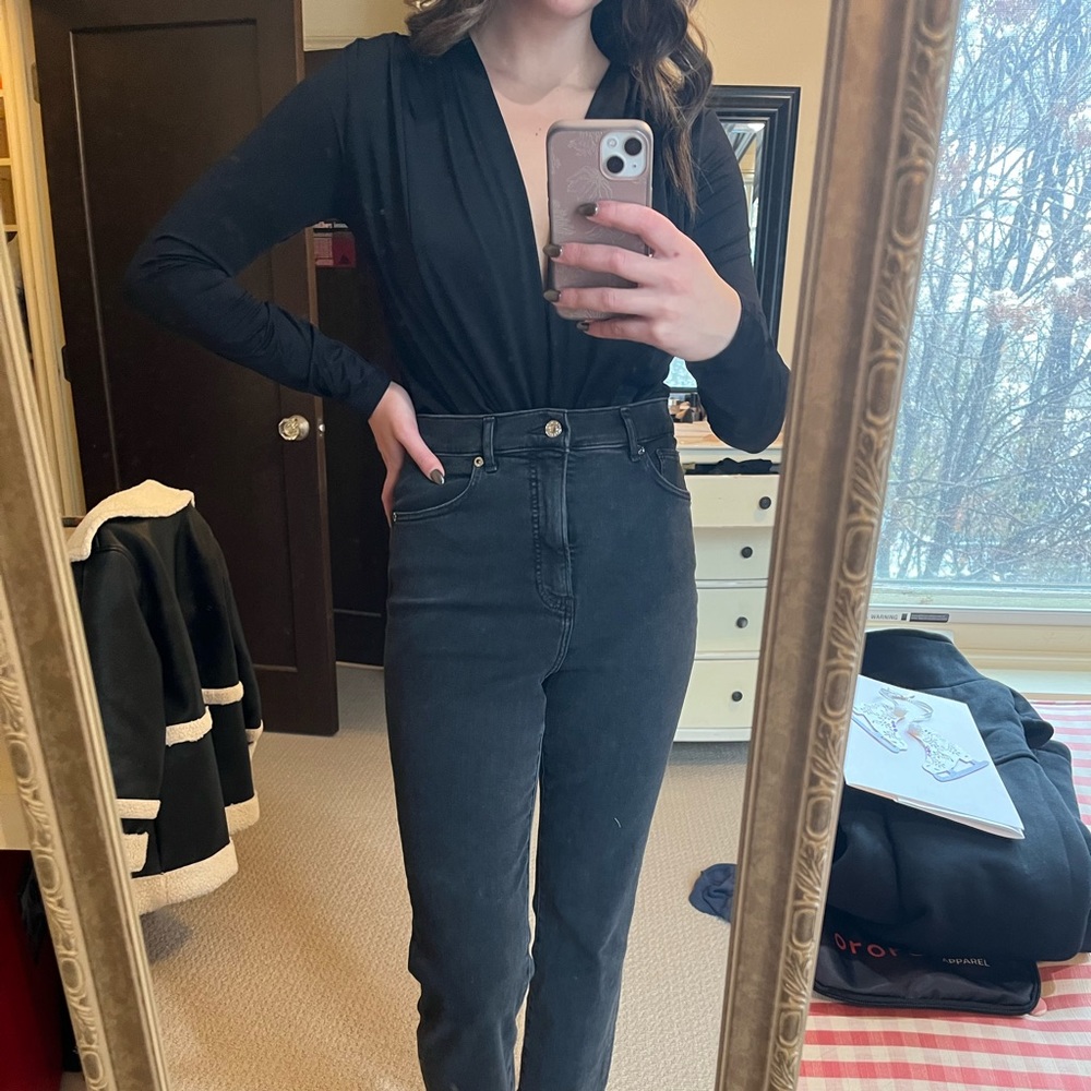 zara plunge bodysuit size m